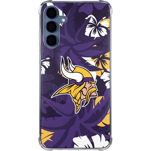 NFL Minnesota Vikings Tropical Print Galaxy A35 5G Clear Case